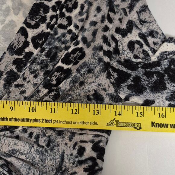 Vintage New York & Company Stretch Womens XS Black White Leopard V-Neck Dress - Picture 11 of 14